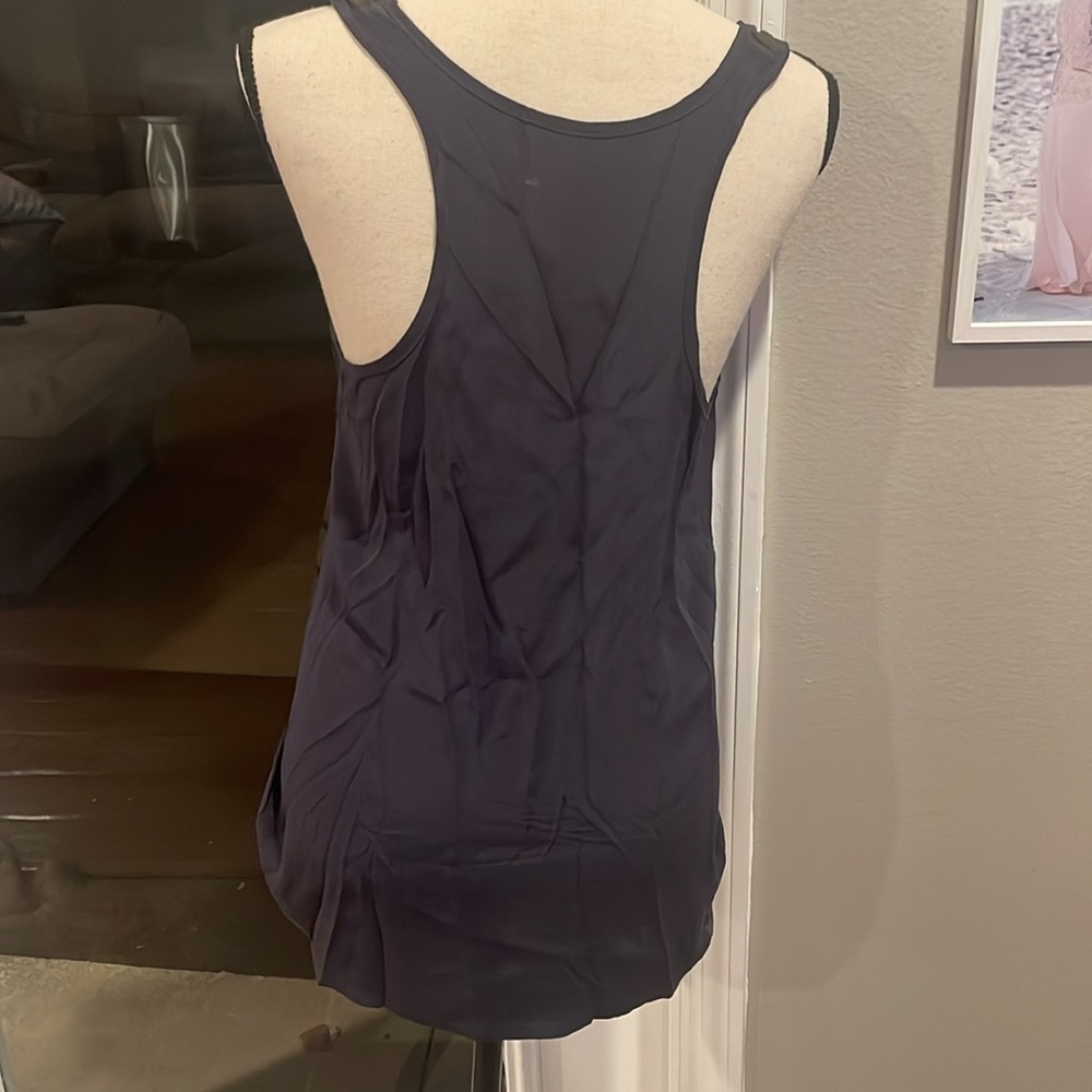 EUC Eight Sixty Olive Green and Navy Blue Striped Tank Top Size small - Picture 5 of 7
